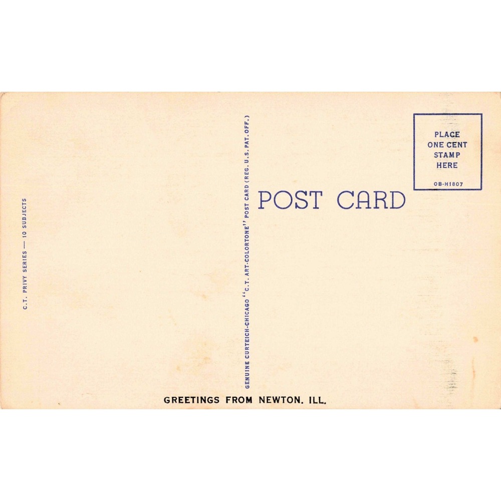 Vintage Linen Postcard Curt Teich Privy Series Humorous Outhouse Roadside C-279 - Picture 2 of 2